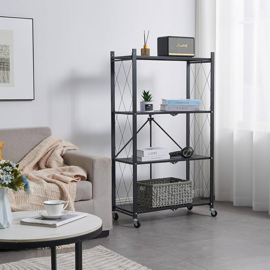 Estante de Almacenamiento Plegable de 4 Niveles