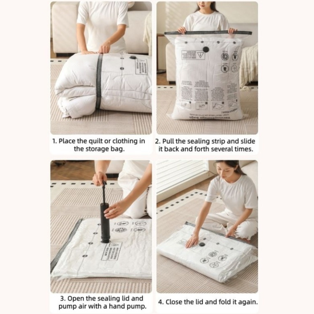 Kit 2 Bolsas De Compresión Al Vacío con Bomba Eléctrica
