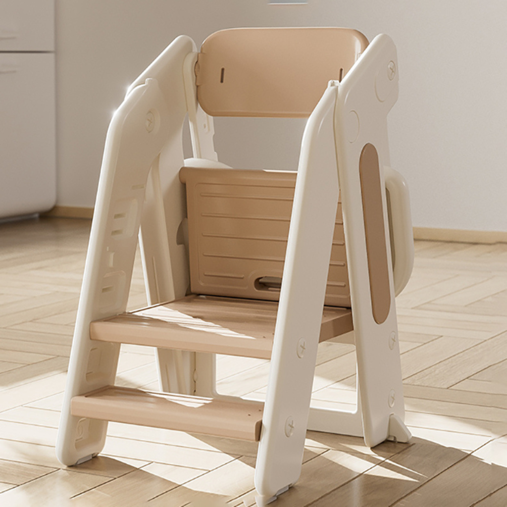 Torre de Aprendizaje Montessori y Silla de Comedor Multifuncional Plegable para Niños – 5 en 1