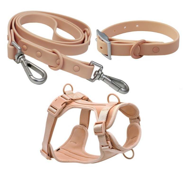Set de Arnés Transpirable para Perros, Beige 3 Piezas