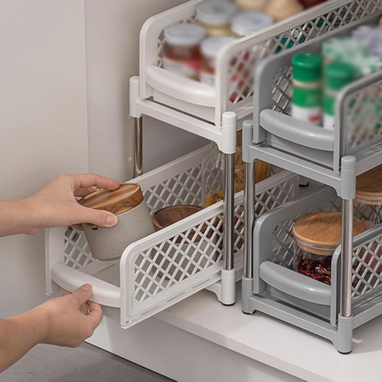 Organizador plástico con  rieles