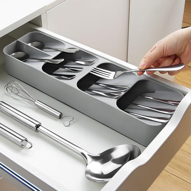 Organizador Compacto de Cubiertos para Cajones de Cocina