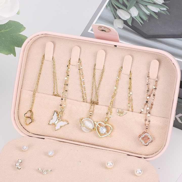 Organizador de Joyas Portátil de Doble Capa