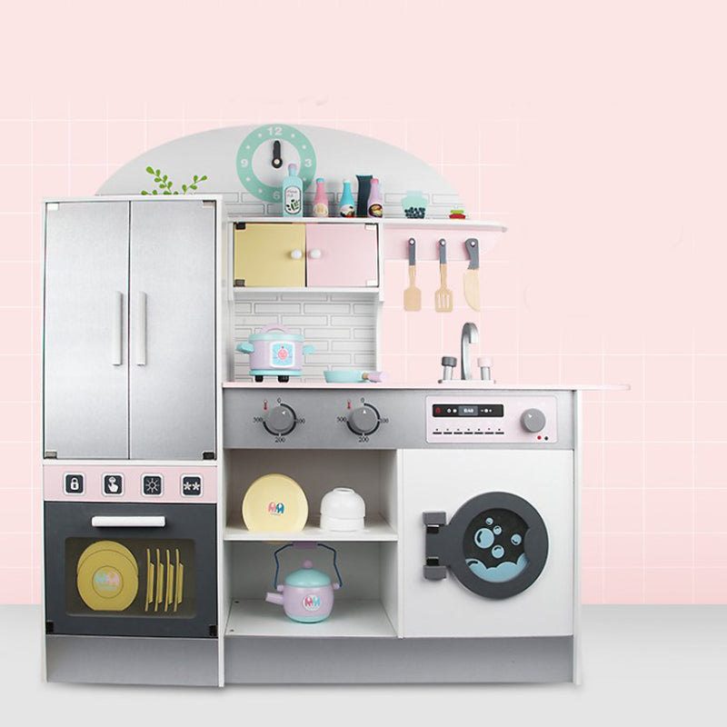 Cocina de Madera con Refrigeradora, Horno y Lavaplatos