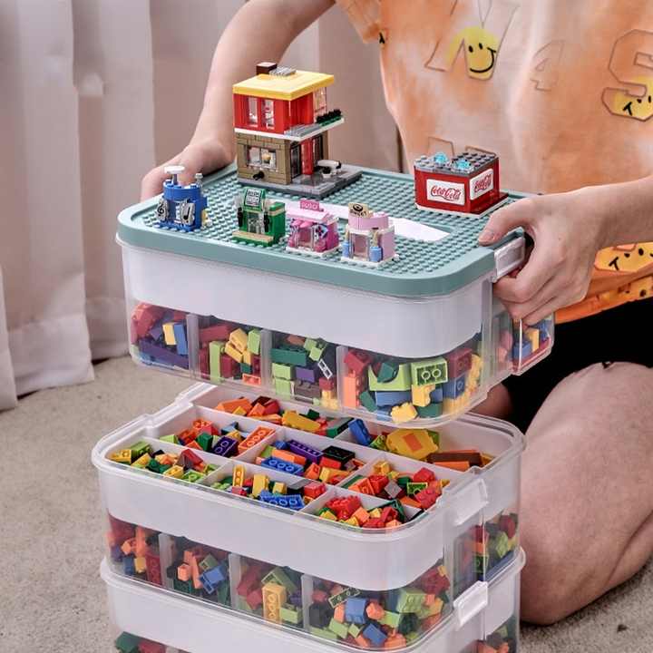 Cajas plásticas para legos - 2 niveles
