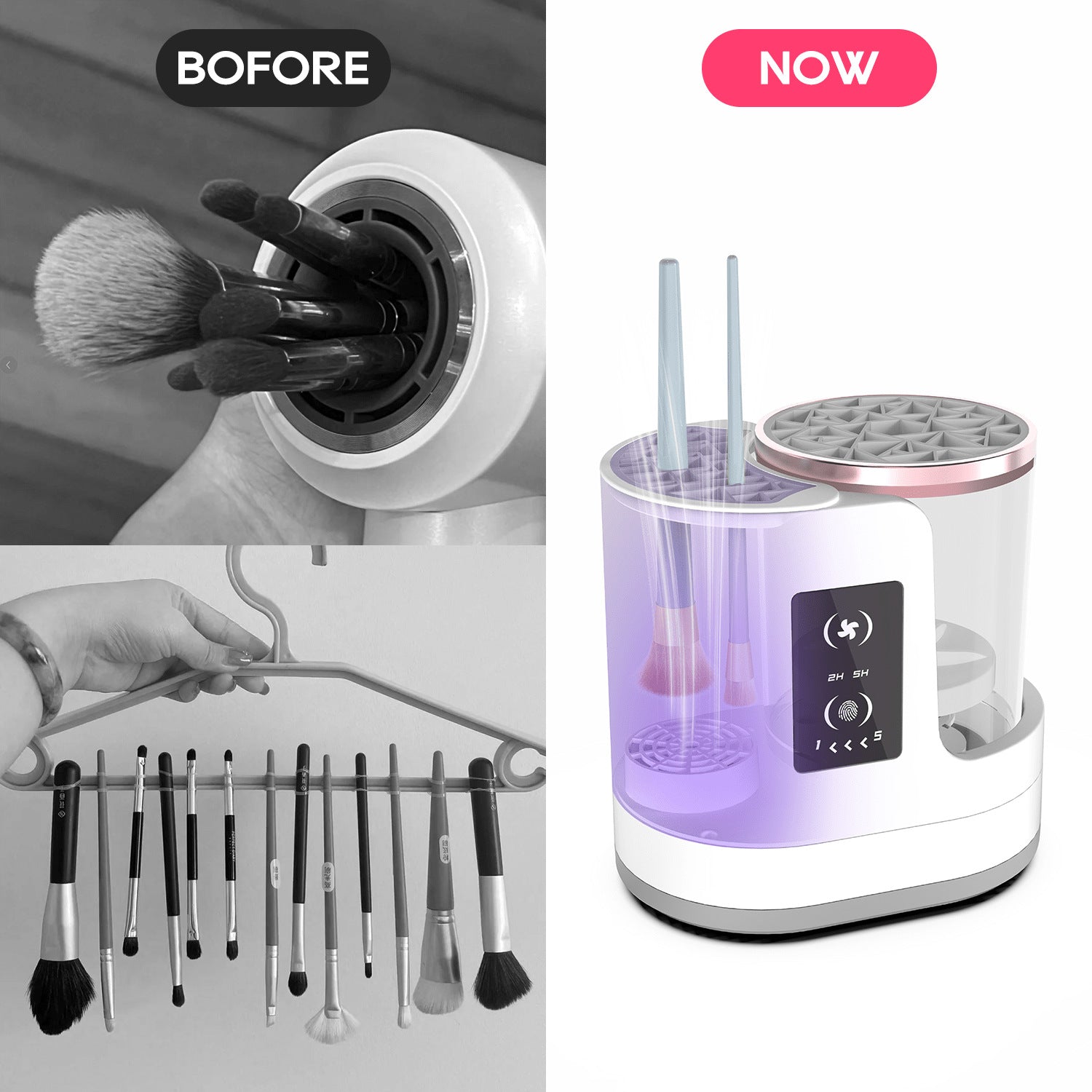Máquina limpiadora de brochas de maquillaje eléctrica