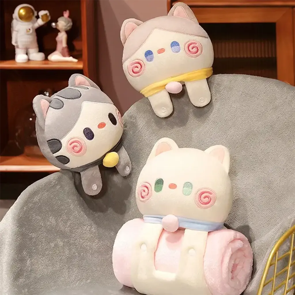 Cobija almohada de diseño de gato