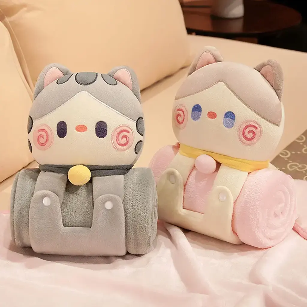 Cobija almohada de diseño de gato