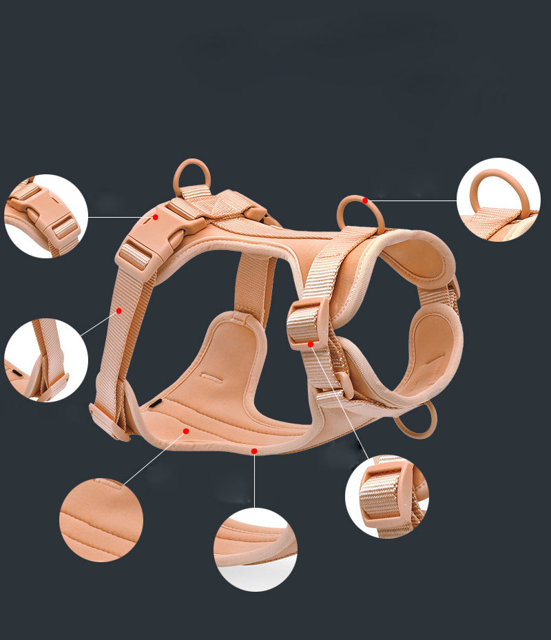 Set de Arnés Transpirable para Perros, Beige 3 Piezas