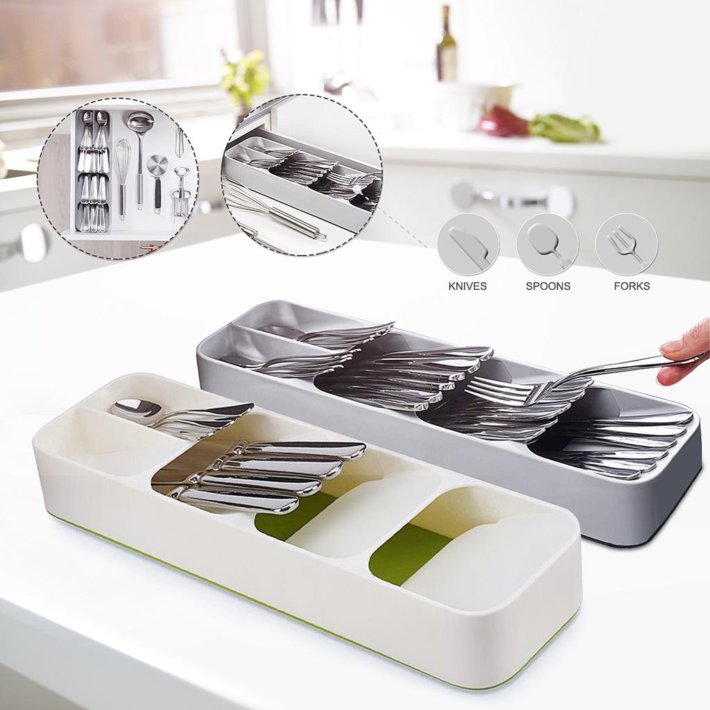 Organizador Compacto de Cubiertos para Cajones de Cocina