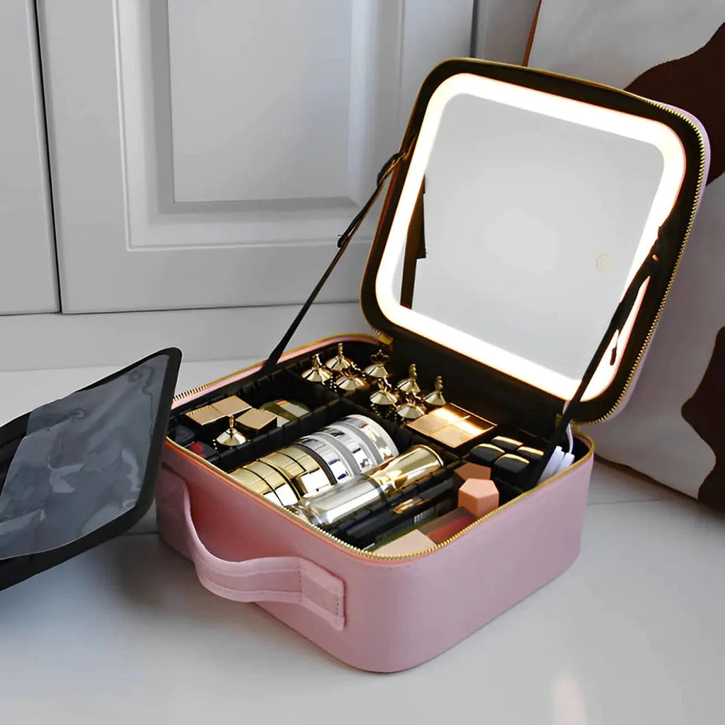 Bolsa de cosméticos con luz led