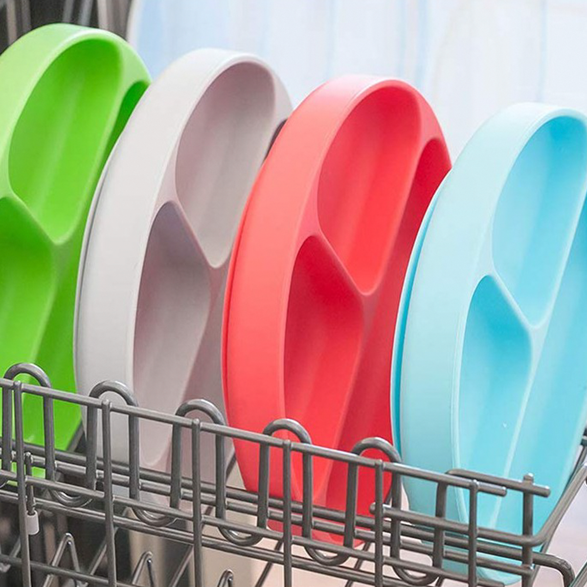 Platos adherentes de silicón con tapa