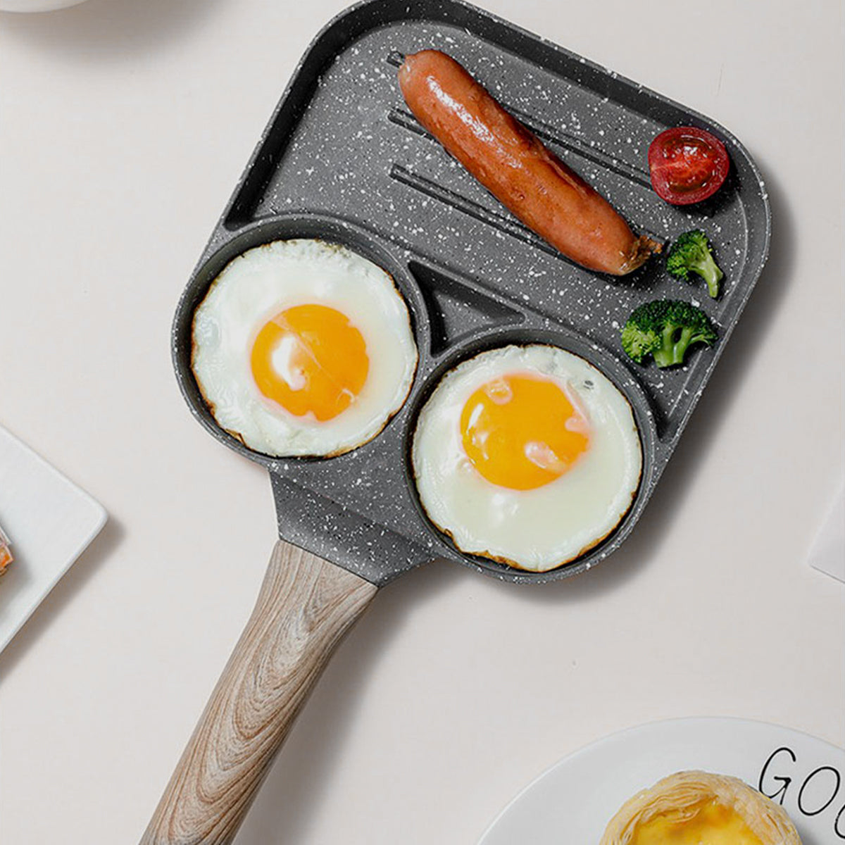 Sartén de Cocina con 2 Espacios y Plancha