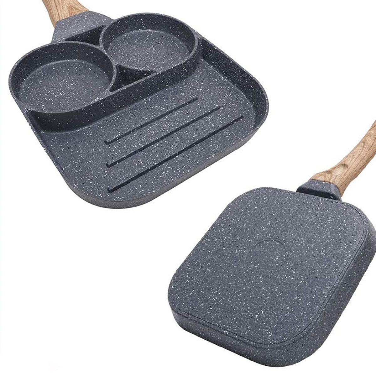Sartén de Cocina con 2 Espacios y Plancha