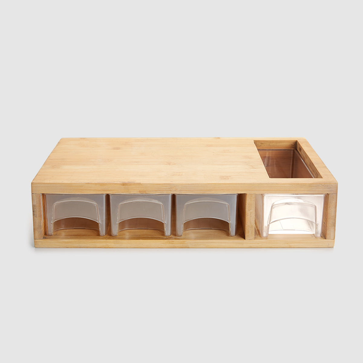 Tabla de Bamboo con Recipientes Plásticos