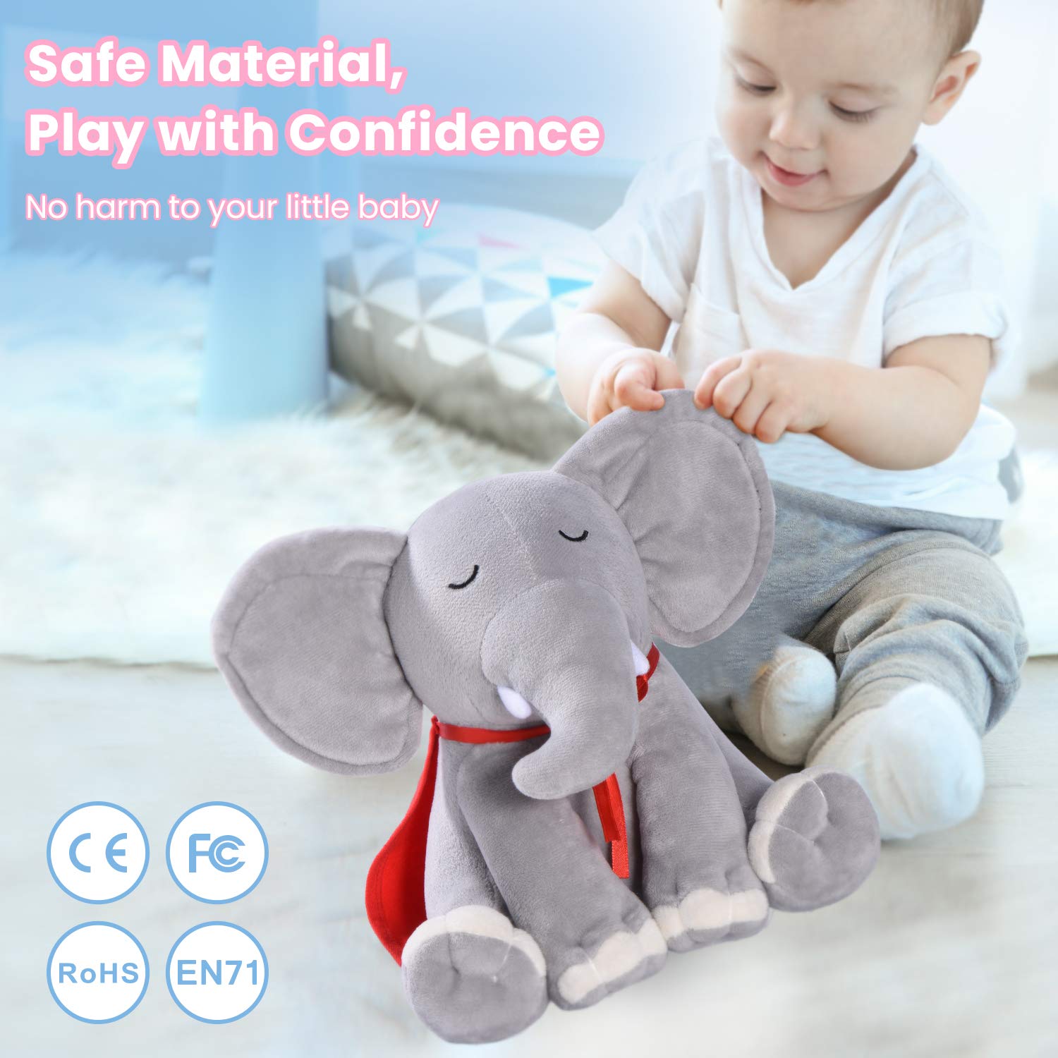 White Noise y proyector con diseño de elefante