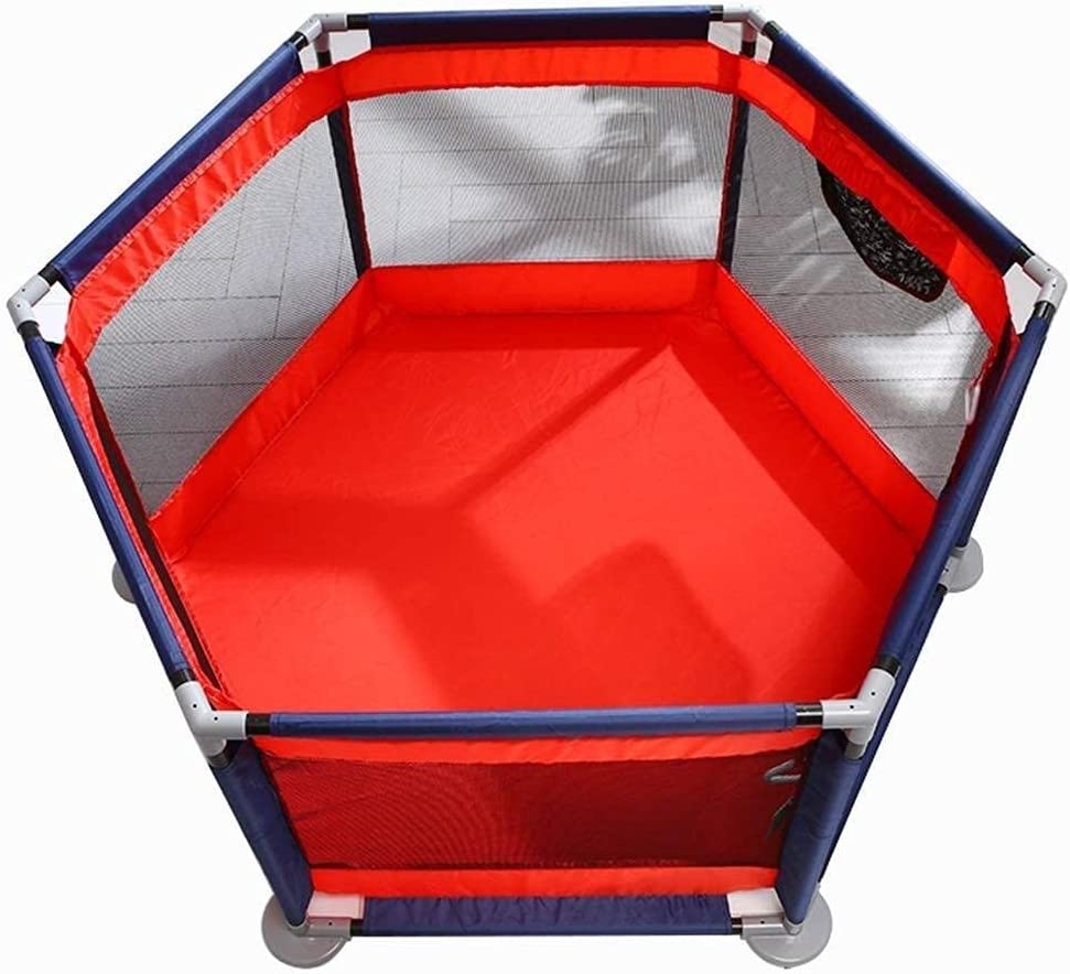 Encierro hexagonal con alfombra