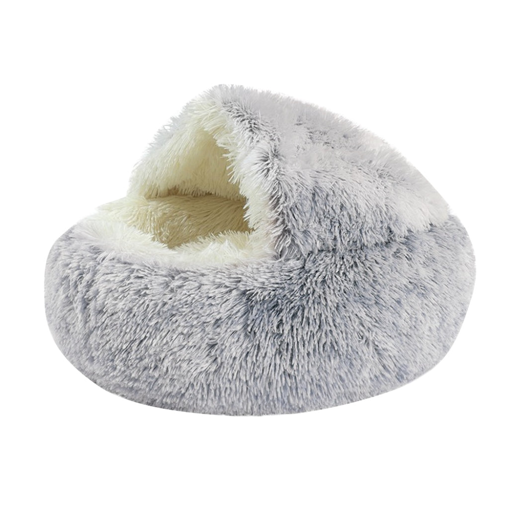 Cama redonda para mascotas con interior esponjoso calmante
