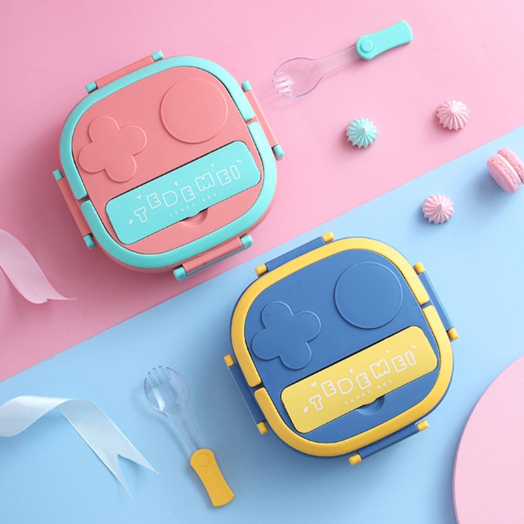 Lonchera de acero inoxidable con compartimentos para niños a prueba de fugas