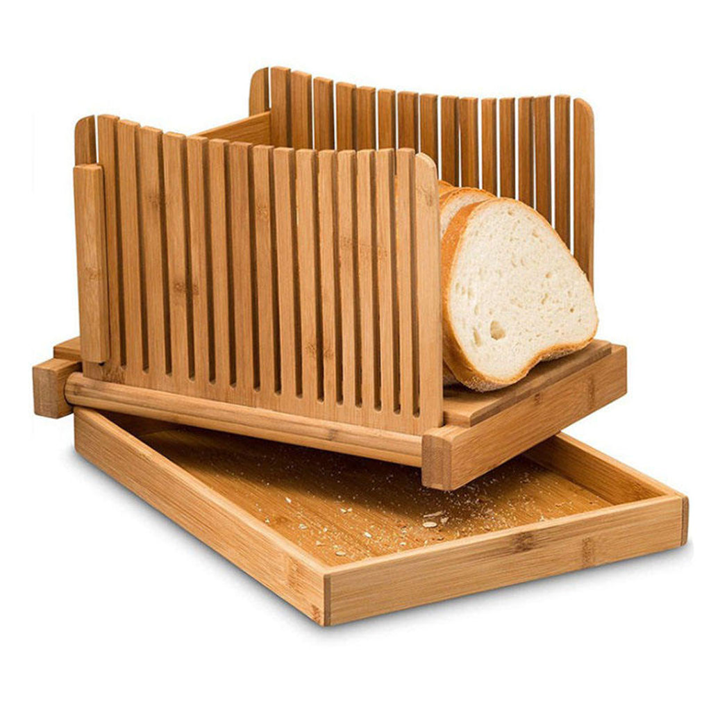 Rebanadora de pan Manual  plegable de bambú
