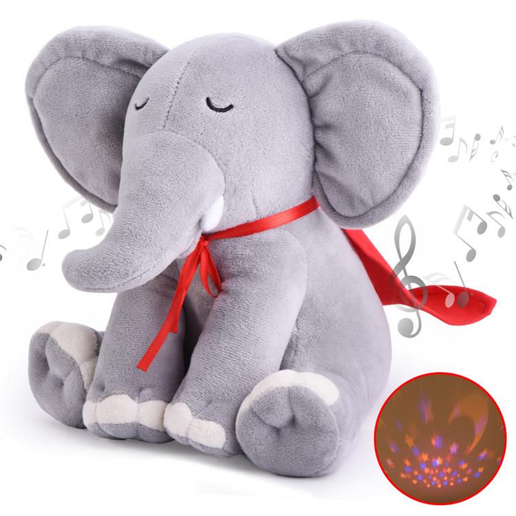 White Noise y proyector con diseño de elefante